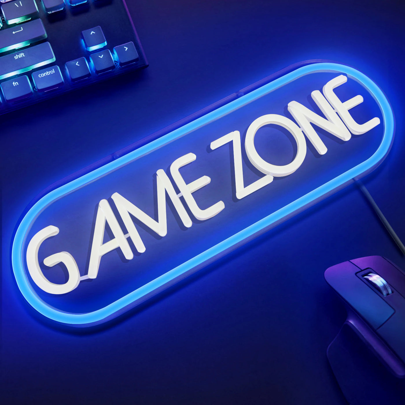 Gamer Led Sign Neon Led Sign Good Vibes Wall Decor Gaming Room Decoration Gamezone Night Light Home Party Wedding Decoration