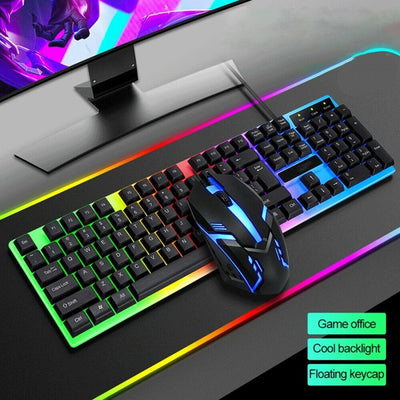 Rainbow Wired Gaming Keyboard and Mouse Combo, 